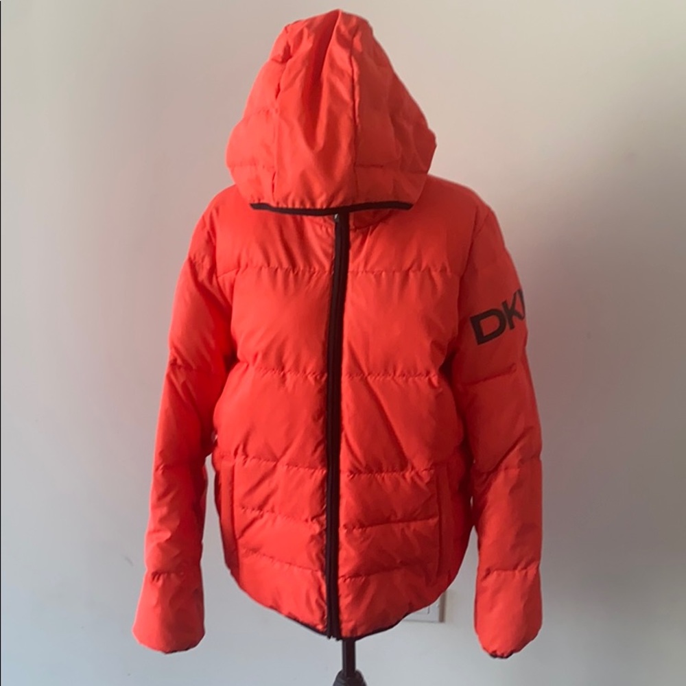 Orange/Black DKNY Puffer Coat Size Small